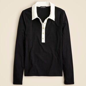 J.Crew Refined rib long-sleeve polo shirt